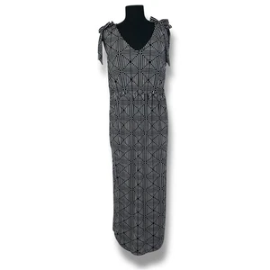 Stan Herman Sleeveless Black and White Maxi Dress L - Picture 1 of 11