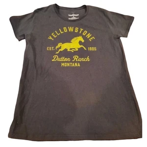 Yellowstone Dutton Ranch Shirt Womens Large Black Graphic Tee TV Show Western - Picture 1 of 4