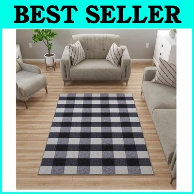 Elegante alfombra a cuadros Buffalo - Alfombra interior para sala de estar Foto 1 de 4