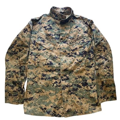 US Marines Jacket Mens Small Digital Pixel Camo Grunge Skater Button Front - Image 1 of 4