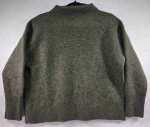 Vince Womens Boiled Cashmere Sweater 2X Green Funnel Neck Feminine Luxurious Mom - Picture 1 of 9