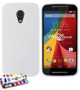 MOTOROLA MOTO G (2. GEN) HÜLLE GLOSSY HYBRID WEISS WEICHES SILIKON (TPU) - Bild 1 von 1