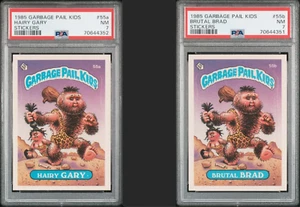 1985 Garbage Pail Kids Hairy Gary #55a / Brutal Brad #55b SET - Picture 1 of 2