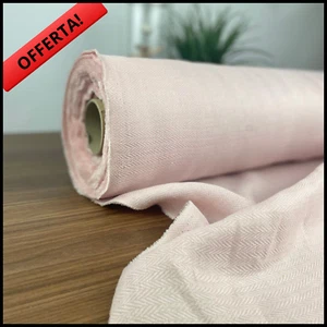 STOFF 100% REINES LEINEN FÜR VORHÄNGE SOFAS POLSTERUNG METERWARE Rosa - Bild 1 von 3