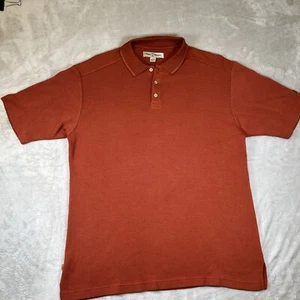 Tommy Bahama lachsfarbenes kurzärmliges Polo Seidenmischung Golfshirt Herren Large Strand - Bild 1 von 9