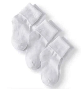 Jefferies Socks L108312 Girls 3 Pack Organic Cotton Turn Cuff Socks Size 5-6.5 - Picture 1 of 1