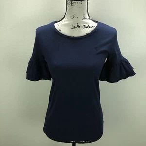 POLO by RALPH LAUREN Round Neck Bell Sleeves Blue Top Blouse Girl's Large - Picture 1 of 10