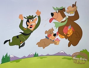 YOGI BEAR BOO BOO RANGER SMITH Sericel Cartoon Animation Art Cel Hanna Barbera - Picture 1 of 8