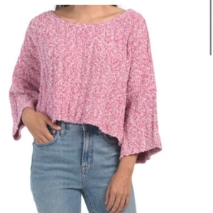 Free People Good Day Wollmischung geschnittener rosa Pullover Neu ohne Etikett - Bild 1 von 9