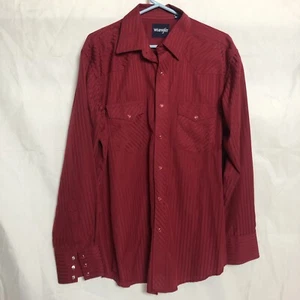 Vintage Wrangler Men’s Pinstripes Pearl Snap Western Shirt. Size L Red - Picture 1 of 5