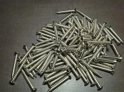 100 piezas NORS #8 x 1-1/4" con #6 niquelado chapa decoración adornos tornillos Dodge Foto 1 de 4