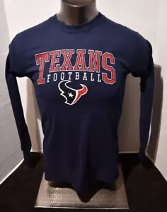 Camiseta de fútbol americano de los Houston Texans de la NFL TEAM APPAREL para hombre azul marino manga larga S-XL - Imagen 1 de 6