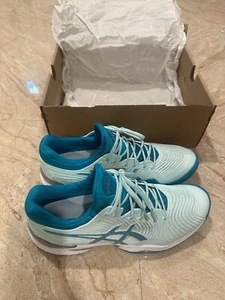 NEW Women Asics Tennis Shoes COURT FF 2 Bio Mint lagoon US Size 9.5 WITH BOX - Picture 1 of 5