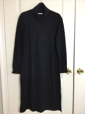 Isaac Mizrahi Live Negro Largo SLV Elástico Dobladillo Dividido Cuello Alto  Vestido Suéter M Foto 1 de 4