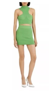 HERVÉ LÉGER Cropped ribbed-knit and bandage top SZ S skirt SZ M SET - Picture 1 of 17