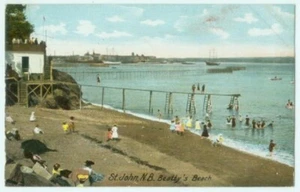 ST JOHN NB CANADA FOLKS AT BEATTY'S BEACH VINTAGE POSTCARD 080921 Q - Picture 1 of 2