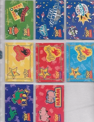  DISNEY TOY STORY STICKER BADGE 8-CARD SET BY SKYBOX 1995 - Image 1 of 4