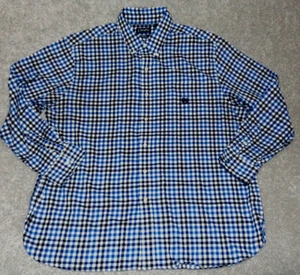 Chaps Long Sleeve Mens Shirt size 2X Big & Tall Cotton Blue Check - Picture 1 of 11