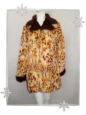 G - Magnifique Manteau  Mi-long Léopard Ebène Patrick Assuline Taille 3 - 38 /40 - Photo 1/4