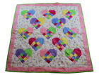 Handmade Heart Fairy Baby Toddler Quilt Blanket Patchwork Girls Pink Green EUC