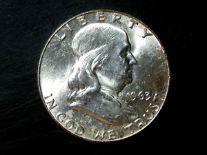 1963-D UNC FRANKLIN HALF DOLLAR #5 - Picture 1 of 2