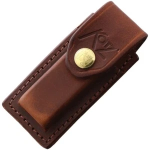 Katz Belt Sheath Brown Leather Fits Folding Knives Up To 3.75" Closed USA-Made - Picture 1 of 1