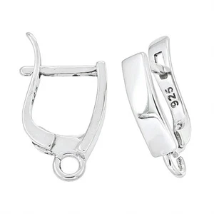 Sterling Silber Leverback Riegel Rückseite Ohrring Haken Verbinder mit offener Schlaufe - Bild 1 von 5