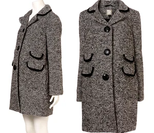 TOPSHOP MATERNITY COAT GREY BLACK WOOL BLEND JACKET COAT WITH BUTTON NEW - Picture 1 of 8