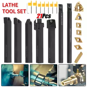 21PCS 1/2"/12mm gambo indicizzabile carburo tornio tornio tornio tornio tornio portautensili set punte - Foto 1 di 10