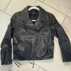 Acne Studios Leather Jacket Black XS RARE Unique Detailing - Picture 1 of 9