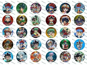 30 Precut 1" Bey Blade Bottle cap Image Set 1 - Picture 1 of 1