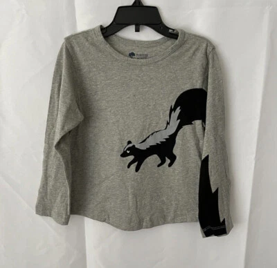 Camisa Pullover Tucker + Tate Niños Gráfica Manga Larga Niños Gris/Negro Nueva Foto 1 de 2