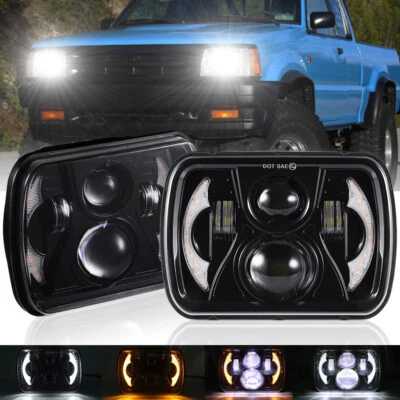 Par de faros LED 5x7 7X6 pulgadas haz alto/bajo para camioneta Mazda B2000 B2200 B2600 626 Foto 1 de 4