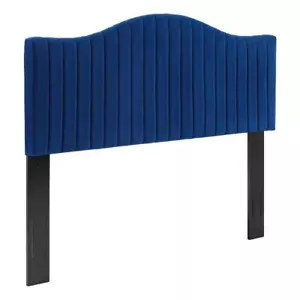 Modway Brielle Channel Tufted Performance Velvet Full/Queen Headboard in Navy - Picture 1 of 10