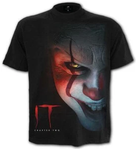 SPIRAL HORROR VILLAINS TEE T SHIRT TOP IT PENNYWISE THE DANCING CLOWN SKARSGARD - Picture 1 of 2