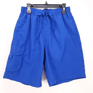 Dolfin Swim Trunks Mens Size Small Mesh Lined Cargo Pocket Blue Drawstring - Picture 1 of 12
