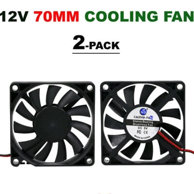2* 70mm 70x70x10mm Lüfter Gehäuselüfter 5V 12V 24V für PC Computer leise FAN DEC - Bild 1 von 4