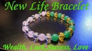 "New Life" Liebe, Reichtum, Glück Armband - Rosenquarz, Citrin, Adventurin - Bild 1 von 8