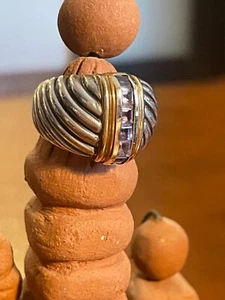 Sterling 925 14K signierter Samuel B Statement Kabel Tansanit Ring Gr. 5 - Bild 1 von 10