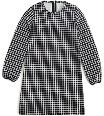 $68.00 Aqua Girls' Windowpane Plaid Shift Dress, Black/White, M - Image 1 of 2