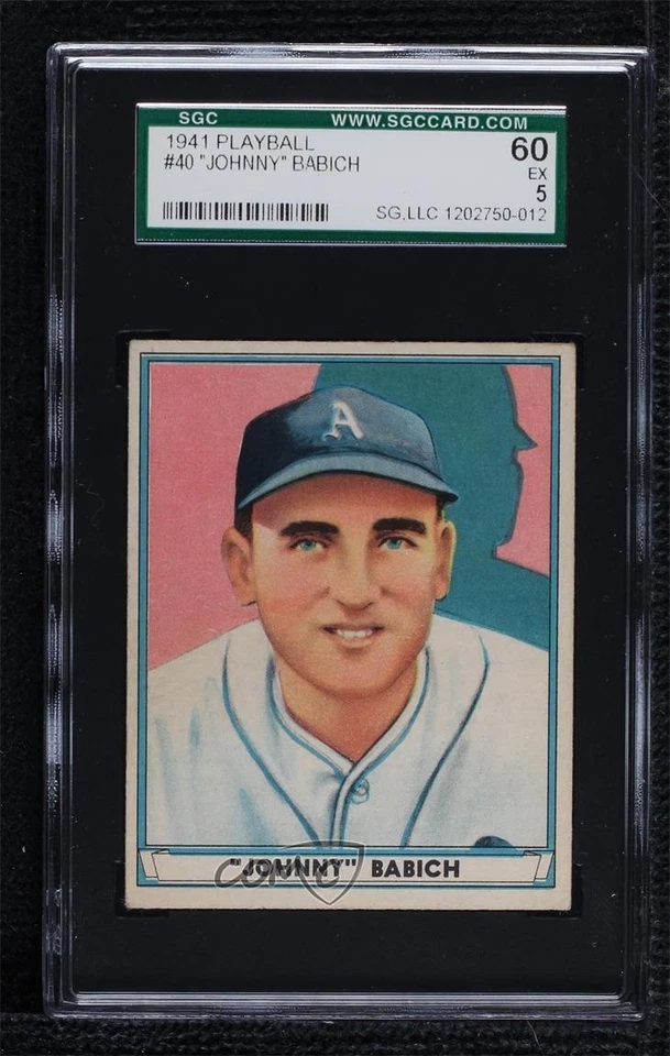 1941 Play Ball Johnny Babich (© 1941 on Back) #40 SGC 60 Rookie RC - Image 1 of 2