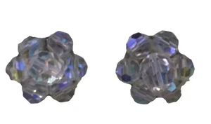 Pendientes de clip brillantes vintage de cristal - Imagen 1 de 4