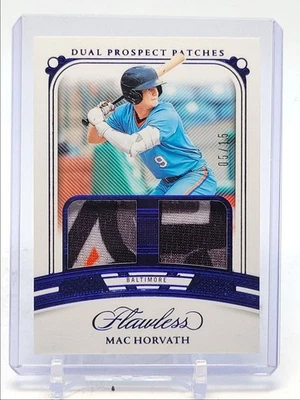MAC HORVATH 2024 FLAWLESS DUAL PROSPECT PATCH SAPPHIRE /15 Q5759 - Image 1 of 2