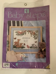 Baby Steps Birth Announcement 11x14 Counted Cross Stitch Kit #9202 - Picture 1 of 9