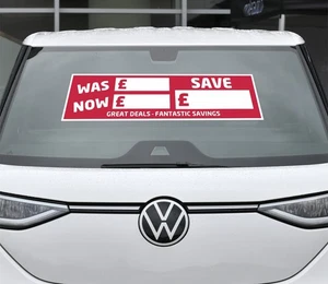Car For Sale Sticker X 25 Was Now  Windscreen display Sticker Self Adhesive - Picture 1 of 5