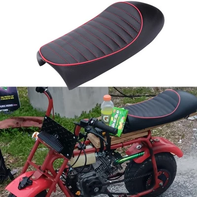 Para Coleman Mini Bicicleta Joroba Motocicleta Café Corredor Sillín Asiento Negro PU Línea Roja Foto 1 de 4