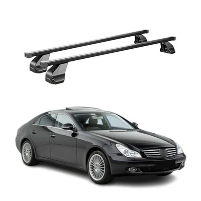 Fix Point Roof Racks Cross Bar for Mercedes CLS Class C219 2008-2011 Steel Black - Изображение 1 из 4