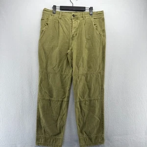 Free People Pants Womens 31 Green Utility Olive Green Army Boyfriend Double Knee - Picture 1 of 14