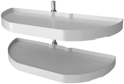 Rev-A-Shelf 6882-31-570 Classic 2 Tier 31" Half Moon Lazy Susan - White - Image 1 of 4