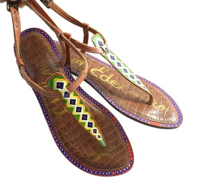 Sandalias Sam Eldmam Gigi talla 8 correa tribal al tobillo para mujer Foto 1 de 4